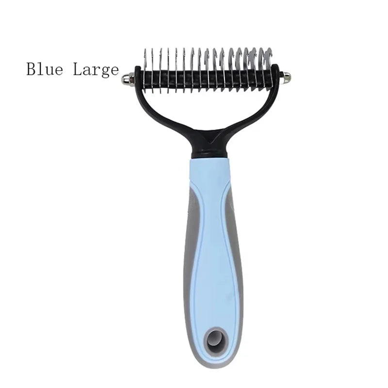 Double Sided Pet Dematting Comb Stainless Steel Brush for Cats Dogs Shedding Remover Pet Grooming Tool for Long Short Hair Pets