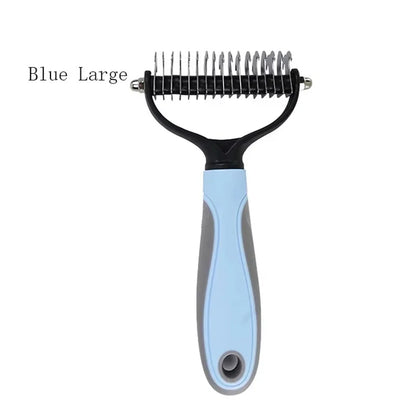 Double Sided Pet Dematting Comb Stainless Steel Brush for Cats Dogs Shedding Remover Pet Grooming Tool for Long Short Hair Pets