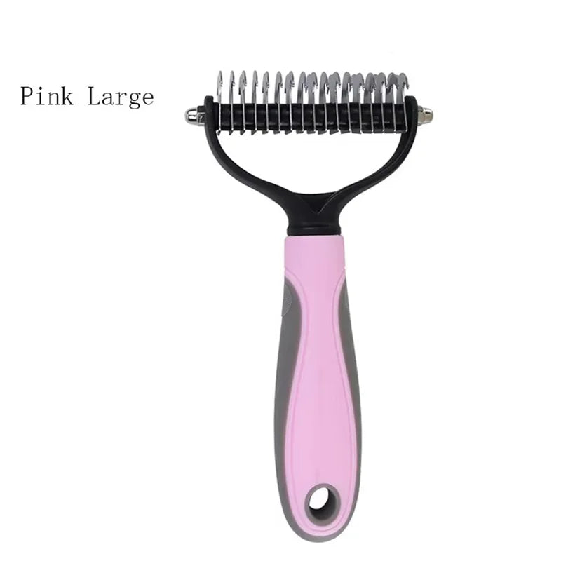 Double Sided Pet Dematting Comb Stainless Steel Brush for Cats Dogs Shedding Remover Pet Grooming Tool for Long Short Hair Pets
