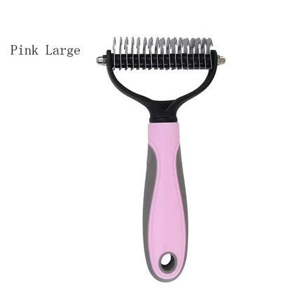 Double Sided Pet Dematting Comb Stainless Steel Brush for Cats Dogs Shedding Remover Pet Grooming Tool for Long Short Hair Pets